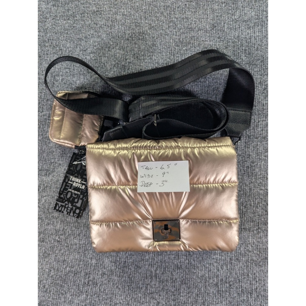 NEW! THINK ROYLN Downtown Crosswalk Crossbody Bag Pearl Cashmere Gold - Picture 14 of 14